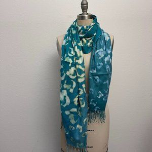 *MOTHER'S DAY* NWOT Abstract Cashmere/Wool Teal Printed Wrap | Free Shipping